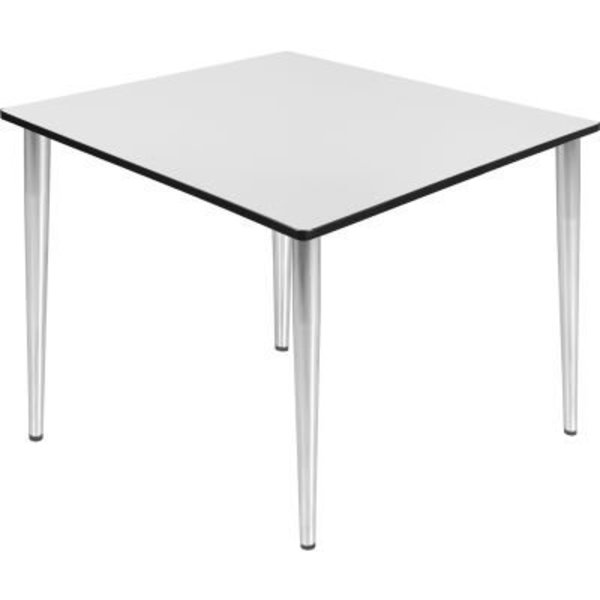 Regency Seating Regency Kahlo 48" Square Multipurpose Breakroom Tapered Leg Table, White/ Chrome TPL4848WHCM